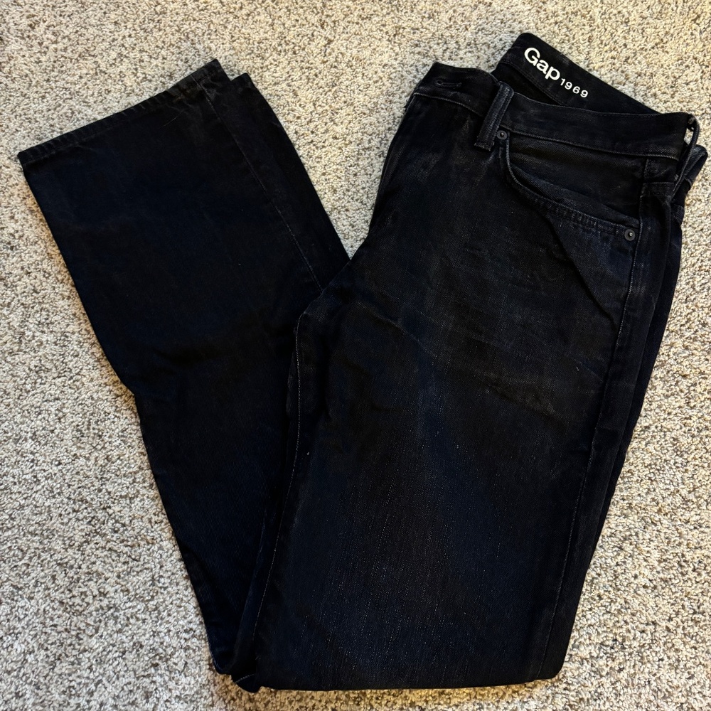 Gap Jeans Mens Washed Black Straight Fit 31x32